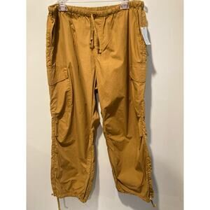 Anthropologie Pilcro Pull-On Bronze Parachute Pants XL P NWT